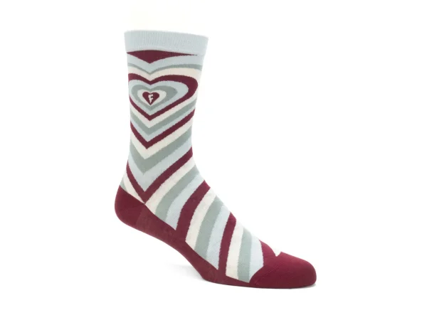 Accessories^Fluevog Shoes Baobao Vog Socks | Heart Illusion Sock Cream/Blue/Burgundy