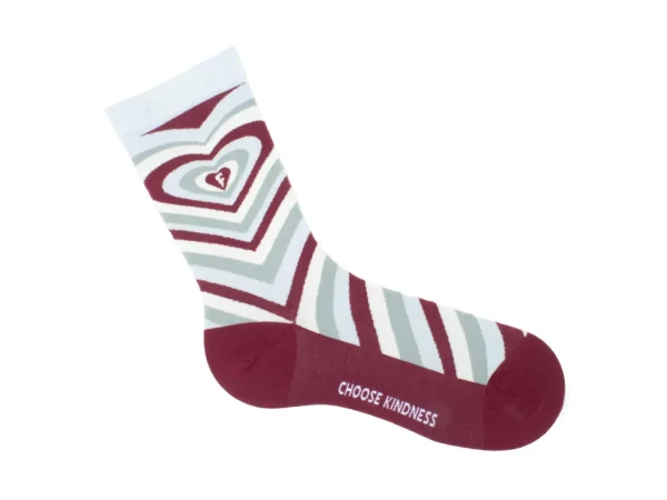 Accessories^Fluevog Shoes Baobao Vog Socks | Heart Illusion Sock Cream/Blue/Burgundy