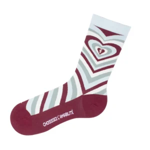Accessories^Fluevog Shoes Baobao Vog Socks | Heart Illusion Sock Cream/Blue/Burgundy