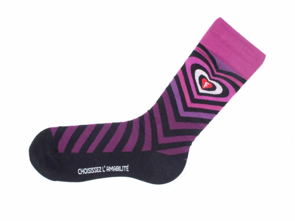 Accessories^Fluevog Shoes Baobao Vog Socks | Heart Illusion Sock Black/Lilac
