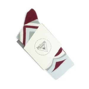 Accessories^Fluevog Shoes Baobao Vog Socks | Heart Illusion Sock Cream/Blue/Burgundy