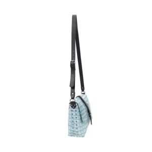 Women's^Fluevog Shoes Donna | Leather Crossbody Bag Blue Croc