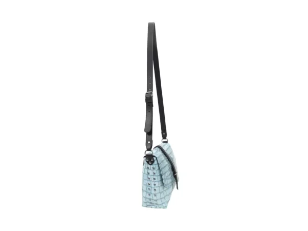 Women's^Fluevog Shoes Donna | Leather Crossbody Bag Blue Croc