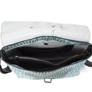 Women's^Fluevog Shoes Donna | Leather Crossbody Bag Blue Croc