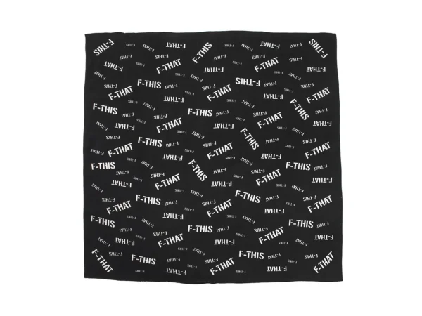 Men's^Fluevog Shoes F-This Bandana Scarf | Wool And Silk Headscarf Black/White