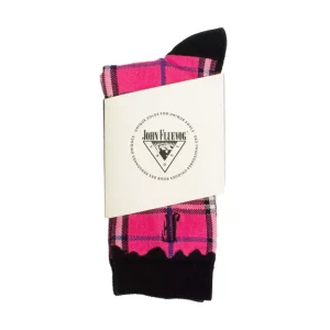 Accessories^Fluevog Shoes Hazel Vog Socks | Knit Plaid Sock Pink