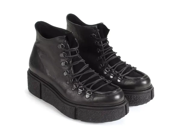 Men's^Fluevog Shoes Hooke | Lace-Up Platform Hiker Boot Black