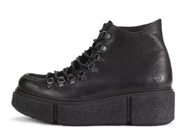 Men's^Fluevog Shoes Hooke | Lace-Up Platform Hiker Boot Black