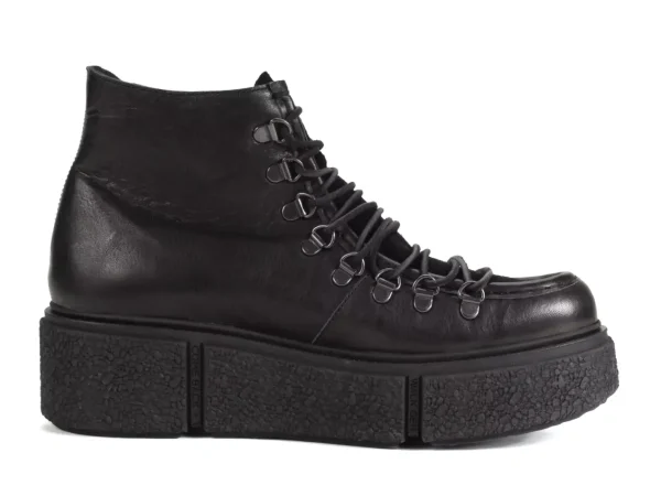 Men's^Fluevog Shoes Hooke | Lace-Up Platform Hiker Boot Black