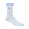 Women's^Fluevog Shoes Leroy Vog Socks | Gingham Sock Off White/Light Blue
