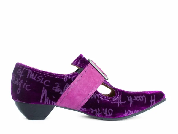 Women's^Fluevog Shoes Pilgrim | Buckled Victorian Loafer Purple Velvet