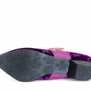 Women's^Fluevog Shoes Pilgrim | Buckled Victorian Loafer Purple Velvet