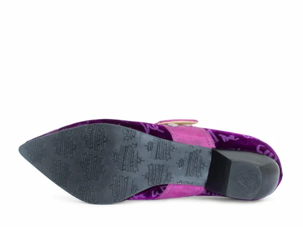 Women's^Fluevog Shoes Pilgrim | Buckled Victorian Loafer Purple Velvet