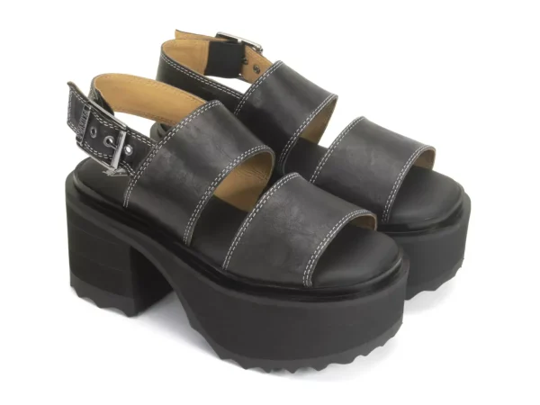 Women's^Fluevog Shoes Razzle | Platform Sandal Black