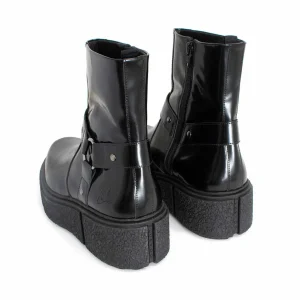 Women's^Fluevog Shoes Rheita | Platform Ankle Boot With Harness Black