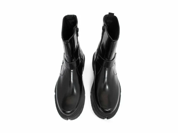 Women's^Fluevog Shoes Rheita | Platform Ankle Boot With Harness Black