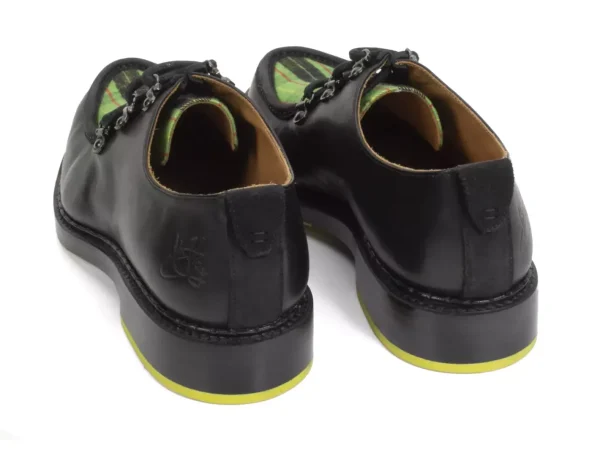 Men's^Fluevog Shoes Thorp | D-Ring Lace-Up Shoe Black/Green Plaid
