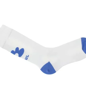 Men's^Fluevog Shoes Toph Vog Socks | Floral Freddy Sock Off White/Blue