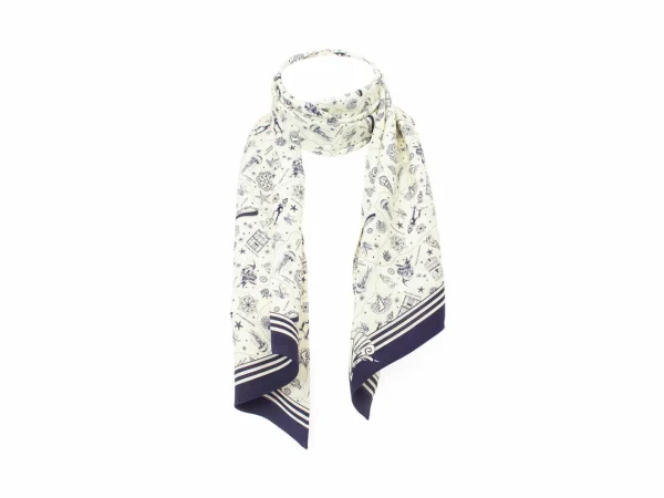 Accessories^Fluevog Shoes Vog Island Slim Scarf | Nautical Tie Scarf Cream/Navy